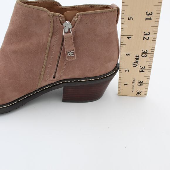Sam Edelman Suede Boot Bootie Womens 7 Tan Zip Minimalist Western Boho Prairie - Picture 8 of 10